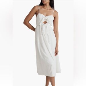 Madewell Double-Tie Cutout Sweetheart Midi Dress, size 4